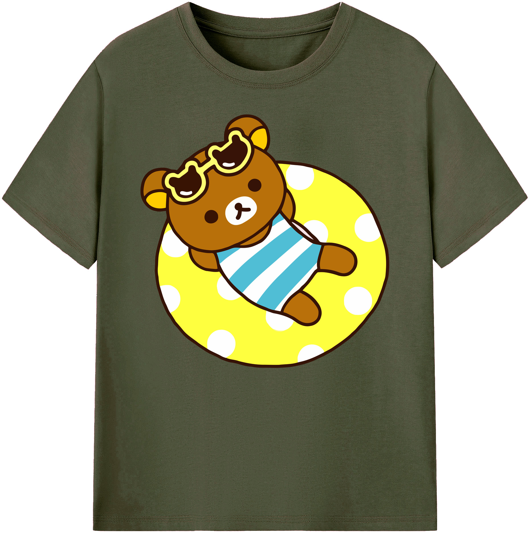 （画像用） リラックマ リラックマ キイロイトリ Rilakkuma Korilakkuma Kiiroitori 綿100％ メンズ半袖Tシャツ｜肌触りやわらか＆通気性